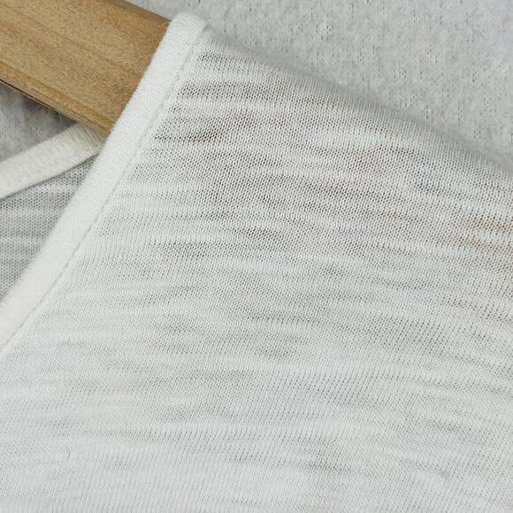 EILEEN FISHER Top XS Tunic Organic Cotton Jersey V-Neck 3/4 Sleeve White - Picture 7 of 15